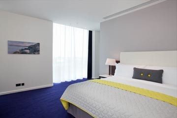 Interior photograph of luxury bedroom Marker Hotel Dublin