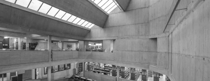 Architectural photography of heritage modernist project Dublin Ireland Berkeley Library Trinity College Dublin ABK Architects